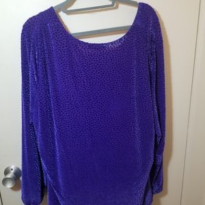 Blue top with velvet detailing [Rebel Wilson]